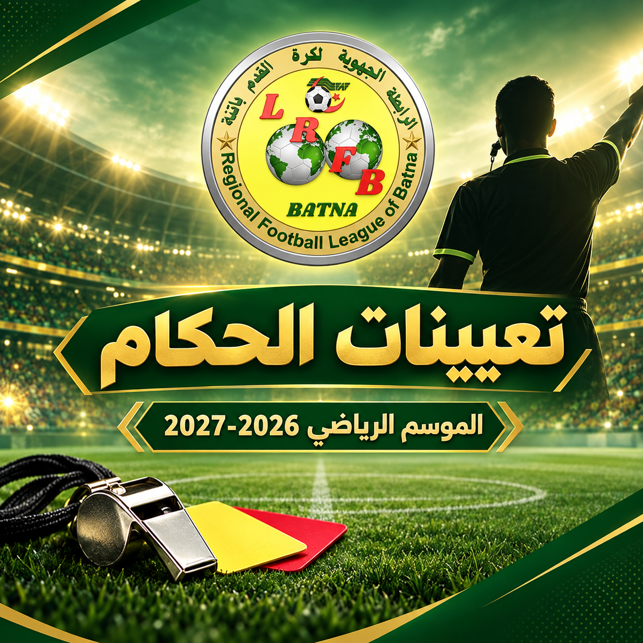 تعيينات الحكام لمباريات الجولة الثالثة(03) الجهوي الثاني الفوج الأول الموسم الرياضي 2026-2027